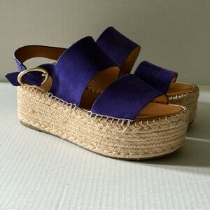 SARTO By Franco Sarto Purple Espadrille Wedges Women’s Size 10M Platform